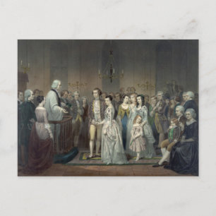 Wedding of George Washington postcard