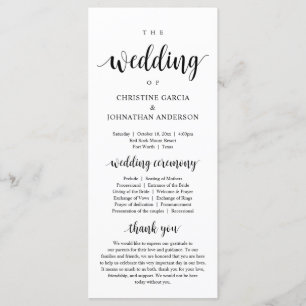 Wedding of, Modern Wedding Ceremony Program