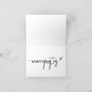 Wedding Officiant Thank You for Marring us Card