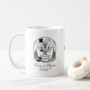 Wedding Old English Sheepdogs Bride Groom Grey 1 Coffee Mug