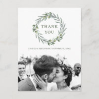 Wedding olive. Botanical italian thank you