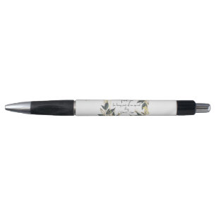 Wedding Olive Wreath Personalized Guest Book Pen