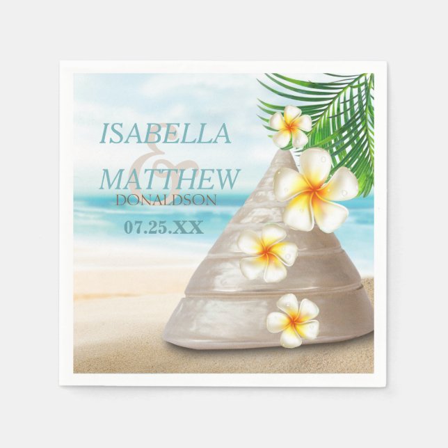 Wedding on the Beach | Personalize Napkin (Front)
