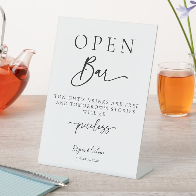 Wedding Open Bar Sign Reception Table Poster (In SItu)