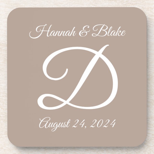 Wedding or anniversary hard plastic coasters (Front)