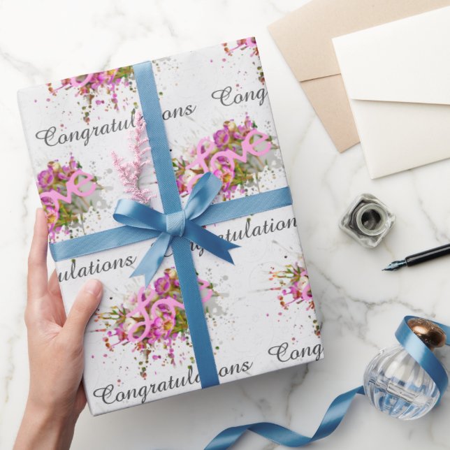 Wedding or Anniversary Love Frame  Wrapping Paper (Gifting)