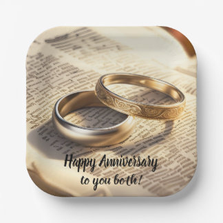Wedding or Anniversary Personalized Paper Plates