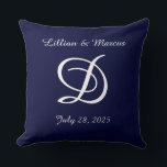 Wedding or anniversary pillow monogrammed<br><div class="desc">Wonderful wedding present for the newlyweds or anniversary gift.  Personalize with their names and wedding date.  Available in different sizes and material.</div>