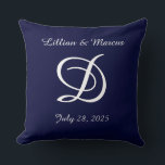 Wedding or anniversary pillow monogrammed<br><div class="desc">Wonderful wedding present for the newlyweds or anniversary gift.  Personalize with their names and wedding date.  Available in different sizes and material.</div>