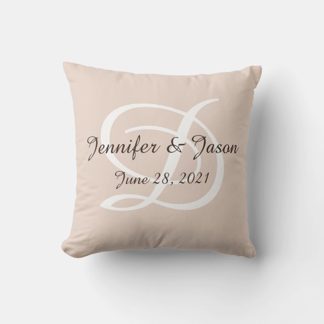 Wedding or anniversary pillow monogrammed (Front)