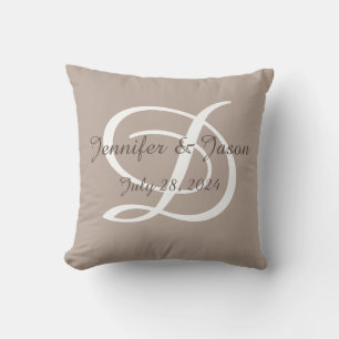 Wedding or anniversary pillow monogrammed
