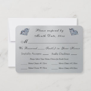 Wedding or Anniversary, RSVP with Menu Choice, Invitation
