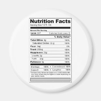 Wedding or Anniversary Sweet Funny Nutrition Label Magnet