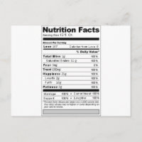 Wedding or Anniversary Sweet Funny Nutrition Label