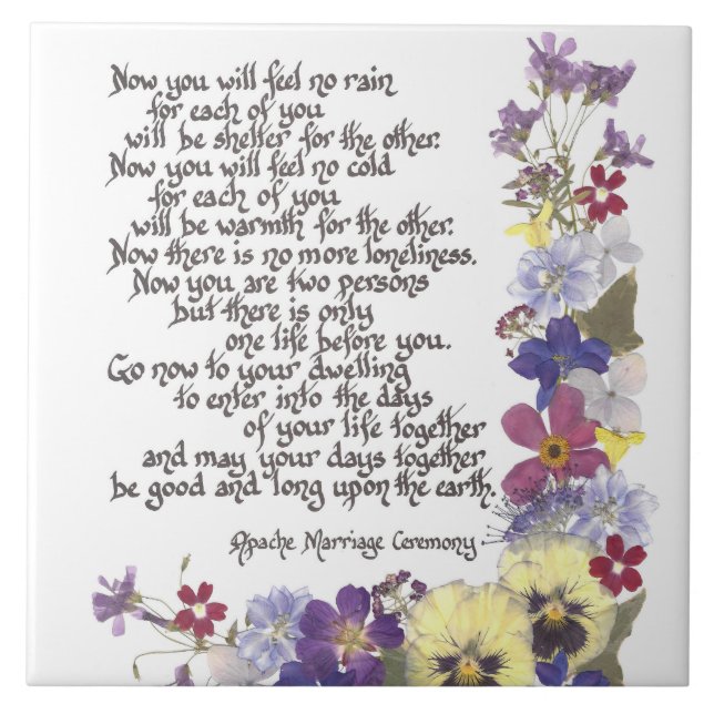 Wedding or Engagement Gift Tile (Front)