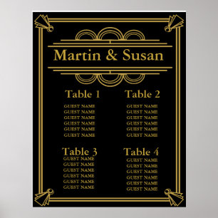 WEDDING OR PARTY TABLE PLANNER Collection Seating Poster