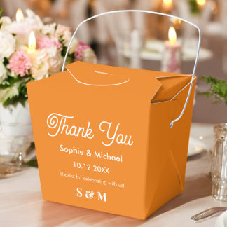 Wedding Orange Fall Bride Groom Favor Box