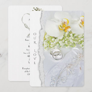 wedding orchids and rings invitation