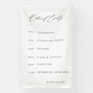 Wedding Order of Events Banner   Elegant Minimal 
