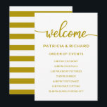 Wedding Order of Events Gold Timeline Schedule Invitation<br><div class="desc">A rustic chic black lettering wedding order of events cards. Add your own background colour.</div>