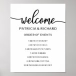 Wedding Order of Events Sign | Chic Calligraphy<br><div class="desc">A rustic chic black lettering wedding order of events sign. Add your own background colour.</div>