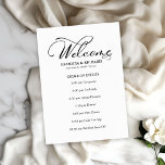 Wedding Order of Events Timeline Schedule Program<br><div class="desc">Transform your wedding day into a celebration of sophistication and elegance with our stunning black and white modern wedding suite! You can personalize it with just a few clicks to express your unique love story. This inspiring collection includes everything you need to create a beautifully cohesive atmosphere, featuring matching menu...</div>