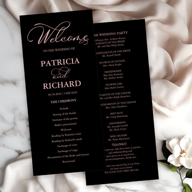 Wedding Order of Service Ceremony Elegant Program (Creator Uploaded)