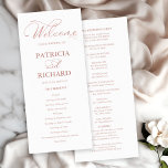 Wedding Order of Service Ceremony Elegant Program<br><div class="desc">Transform your wedding day into a celebration of sophistication and elegance with our stunning rose gold calligraphy modern wedding suite! You can personalize it with just a few clicks to express your unique love story. This inspiring collection includes everything you need to create a beautifully cohesive atmosphere, featuring matching menu...</div>