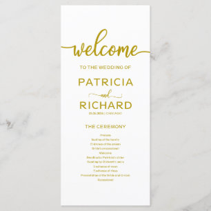 Wedding Order of Service Ceremony Program Gold