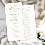 Wedding Order of Service Ceremony Program Gold<br><div class="desc">Enhance your wedding experience with our modern gold calligraphy wedding suite, designed for sophistication and glamour. Customize it easily in just a few clicks to create a celebration that reflects your unique style. If you have any questions, need assistance, or want to adjust any details, please feel free to reach...</div>