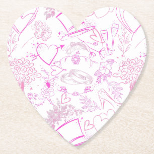 Wedding ornaments pattern 02 paper coaster