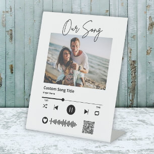 Wedding Our Song Scannable QR Code Pedestal Sign