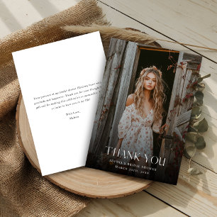 Wedding Overlay Photo Bridal Shower Photo Thank You Card
