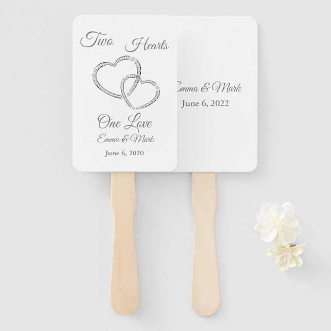 Wedding Paddle Fan (Front and Back)