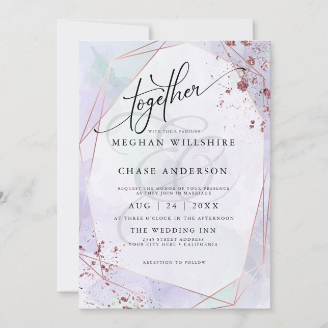 WEDDING | Pale Lilac and Seafoam Green Jaspé (Front)