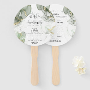 Wedding   Pale Pink Flowers Silver Sage Leaves Han Hand Fan