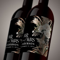 Wedding pampas eucalyptus modern mr and mrs party