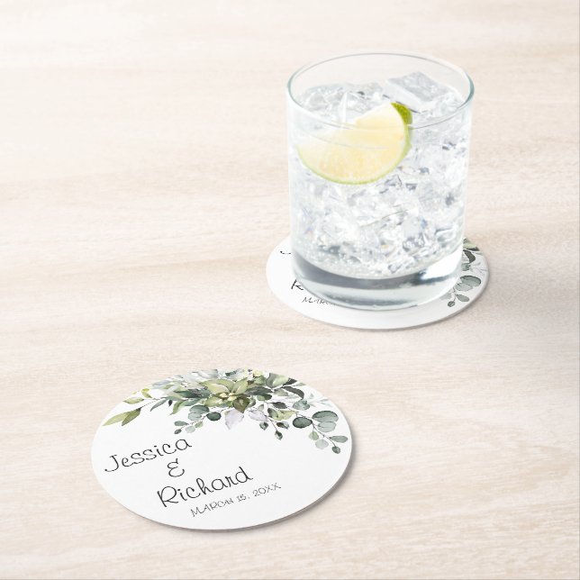 Wedding Paper Plates Round Paper Coaster (Insitu)