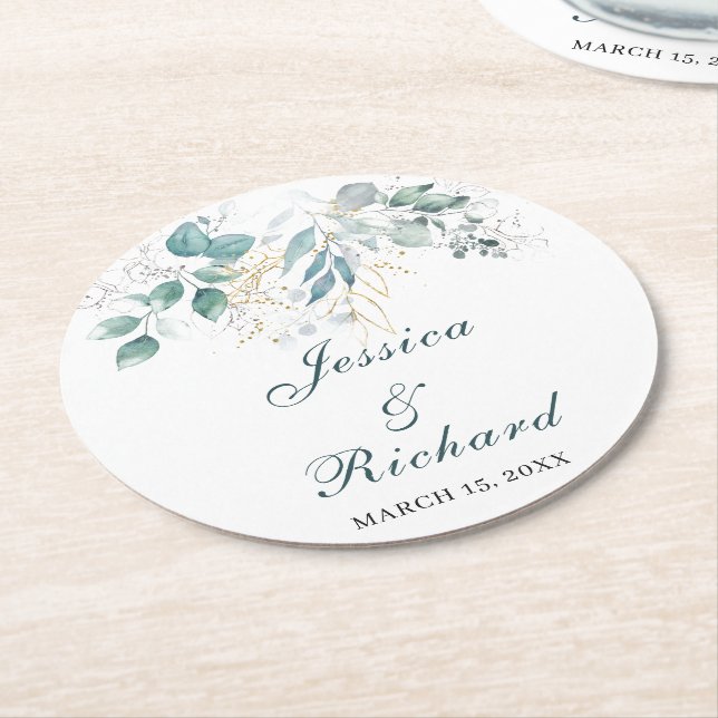 Wedding Paper Plates Round Paper Coaster (Angled)