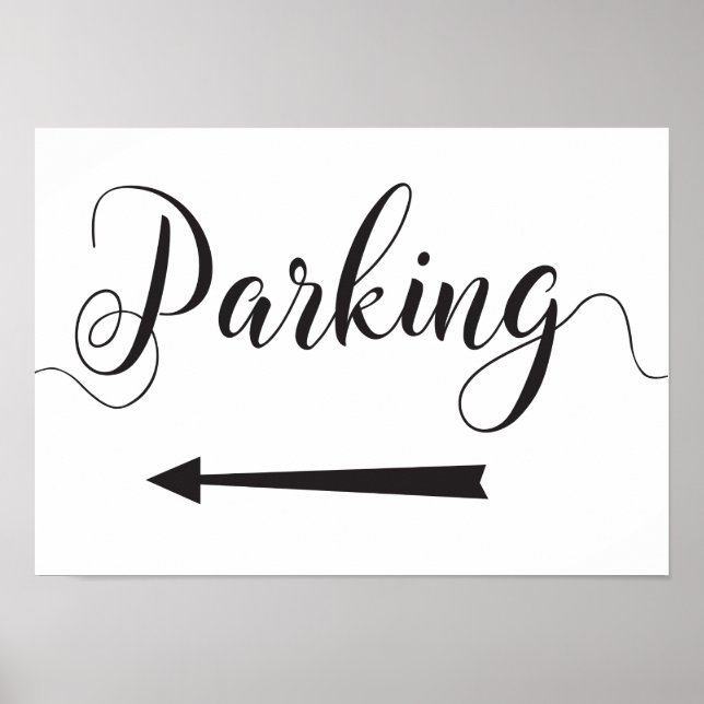 Wedding Parking Directions Sign Left Arrow (Front)