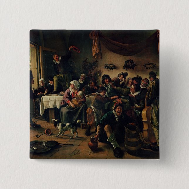 Wedding Party 2 Inch Square Button (Front)