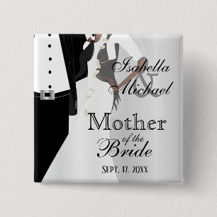 Wedding Party and Family Members 2 Inch Square Button
