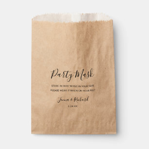 Wedding Party Face Mask Favour Bag