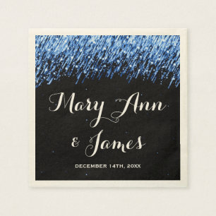 Wedding Party Falling Stars "Sapphire Blue" Napkin