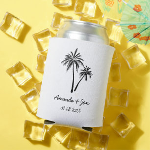 Wedding Party Favours Palm Tree Beach Girls Weeken Can Cooler