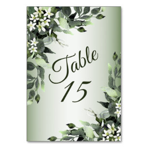 Wedding Party Floral Greenery Eucalyptus Leaves Table Number