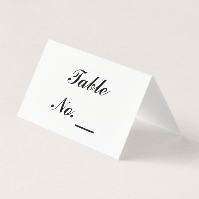 Wedding, Party Folded Custom Table Number Card (Front)