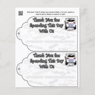 Wedding Party gift or favour Bag Tags Flyer