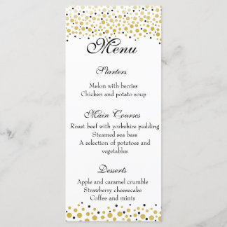 Wedding party menu