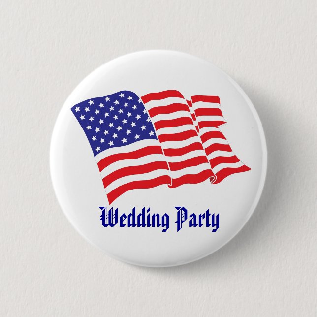 Wedding Party Patriotic Wedding 2 Inch Round Button (Front)